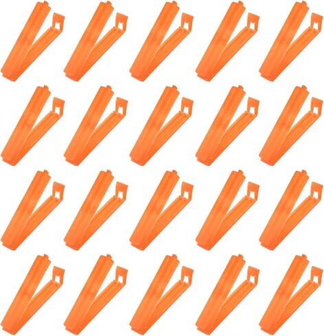 PATIKIL Sealing Clips 3.5 Inch, 20 Pack Reusable Plastic Bag Clamp Sealer for Home Kitchen Food Storage, Orange in Saudi Arabia