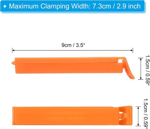 PATIKIL Sealing Clips 3.5 Inch, 20 Pack Reusable Plastic Bag Clamp Sealer for Home Kitchen Food Storage, Orange in Saudi Arabia