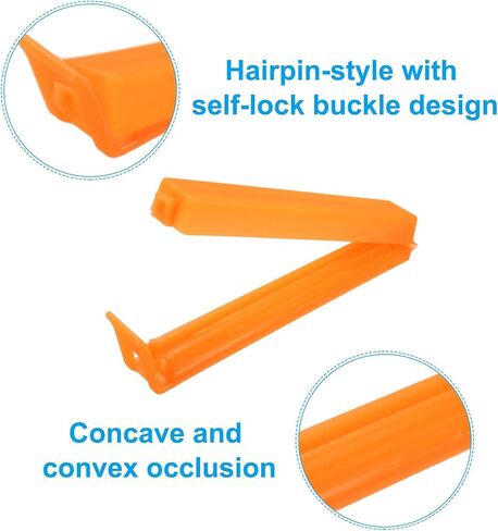 PATIKIL Sealing Clips 3.5 Inch, 20 Pack Reusable Plastic Bag Clamp Sealer for Home Kitchen Food Storage, Orange in Saudi Arabia