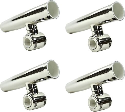 MARINE CITY 304 Stainless Steel Clamp-on Adjustable Fishing Rod Holder - Fits 1 to 7/8 Inch Rails - Ideal for Marines, Boats, Ships, Yachts (4 Pcs) in Saudi Arabia