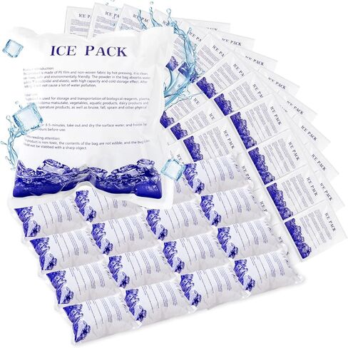 250 قطعة من عبوات الثلج الجاف لشحن الأطعمة المجمدة، عبوات ثلج قابلة لإعادة الاستخدام للشحن والمبردات، حزمة ثلج باردة لصندوق الغداء البريدي، حقيبة غداء تخزين طازجة طويلة الأمد in Kuwait