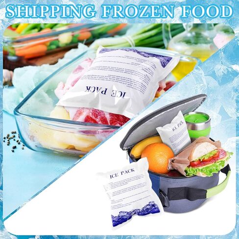 250 قطعة من عبوات الثلج الجاف لشحن الأطعمة المجمدة، عبوات ثلج قابلة لإعادة الاستخدام للشحن والمبردات، حزمة ثلج باردة لصندوق الغداء البريدي، حقيبة غداء تخزين طازجة طويلة الأمد in Kuwait