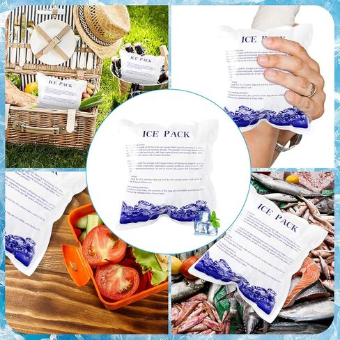 250 قطعة من عبوات الثلج الجاف لشحن الأطعمة المجمدة، عبوات ثلج قابلة لإعادة الاستخدام للشحن والمبردات، حزمة ثلج باردة لصندوق الغداء البريدي، حقيبة غداء تخزين طازجة طويلة الأمد in Kuwait