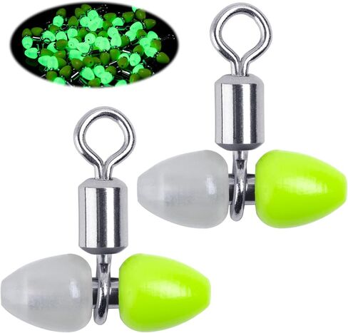 Fishing Barrel Swivels, Luminous Ball Bearing Swivels Connector, Fishing Tackle Hook Line Connector, Fishing Rolling Swivels, Saltwater Freshwater Fishing Gear in Saudi Arabia