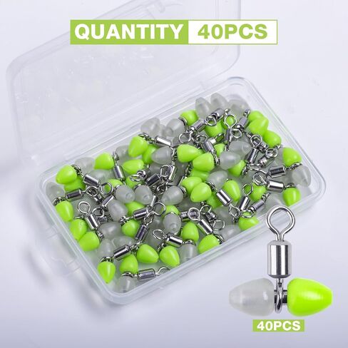 Fishing Barrel Swivels, Luminous Ball Bearing Swivels Connector, Fishing Tackle Hook Line Connector, Fishing Rolling Swivels, Saltwater Freshwater Fishing Gear in Saudi Arabia
