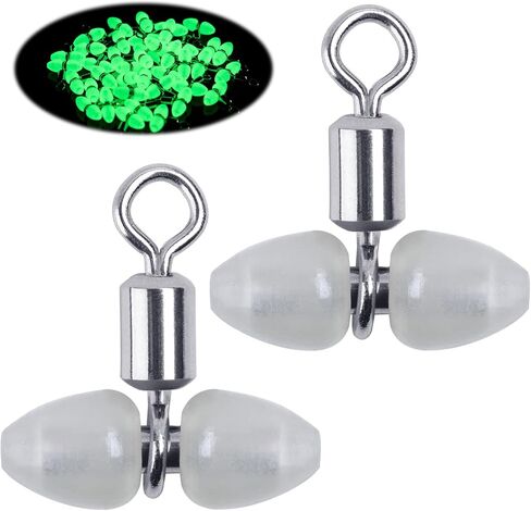 Fishing Barrel Swivels, Luminous Ball Bearing Swivels Connector, Fishing Tackle Hook Line Connector, Fishing Rolling Swivels, Saltwater Freshwater Fishing Gear in Saudi Arabia