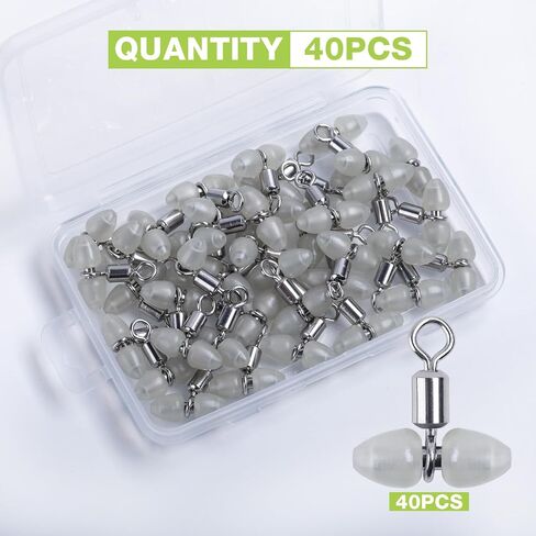 Fishing Barrel Swivels, Luminous Ball Bearing Swivels Connector, Fishing Tackle Hook Line Connector, Fishing Rolling Swivels, Saltwater Freshwater Fishing Gear in Saudi Arabia