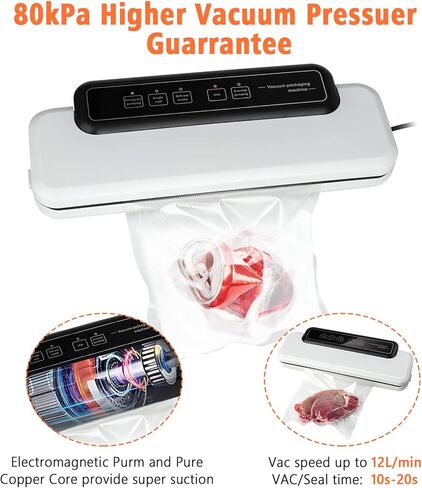 آلة ختم الفراغ التجارية، آلة ختم نظام الطعام للوجبات، آلة ختم الطعام 60KPA، 10 أكياس طعام مجانية، سهلة التنظيف، سهلة التشغيل in Kuwait