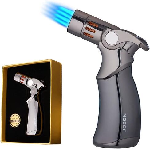 Torch Lighter 4 Jet Flame Butane Lighter Refillable Windproof Gas Lighters, Gift Box Included (Without Gas) in Saudi Arabia