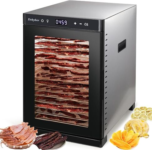Dehyber 14 Stainless Steel Layers Commercial Large and dehydrator machine, dehydrator for Jerky,fruits and herbs, LCD Display with 48H Adjustable Timer and 95℉~167℉ Temperature Control in Saudi Arabia