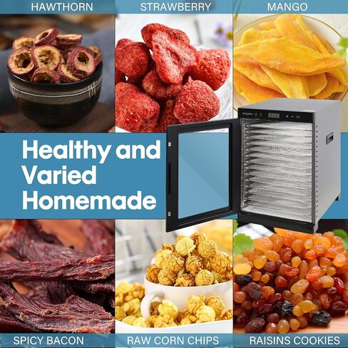 Dehyber 14 Stainless Steel Layers Commercial Large and dehydrator machine, dehydrator for Jerky,fruits and herbs, LCD Display with 48H Adjustable Timer and 95℉~167℉ Temperature Control in Saudi Arabia
