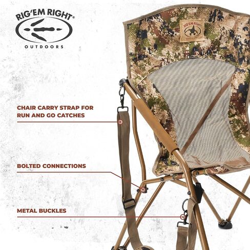 كرسي الصيد Rig'Em Right Waterfowl CampHunter مع إطار فولاذي وأشرطة حمل، Gore Optifade Subalpine in Saudi Arabia