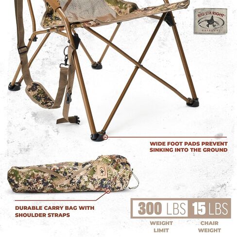 كرسي الصيد Rig'Em Right Waterfowl CampHunter مع إطار فولاذي وأشرطة حمل، Gore Optifade Subalpine in Saudi Arabia