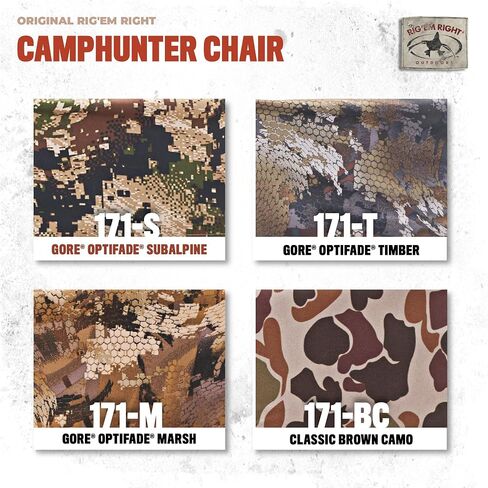 كرسي الصيد Rig'Em Right Waterfowl CampHunter مع إطار فولاذي وأشرطة حمل، Gore Optifade Subalpine in Saudi Arabia