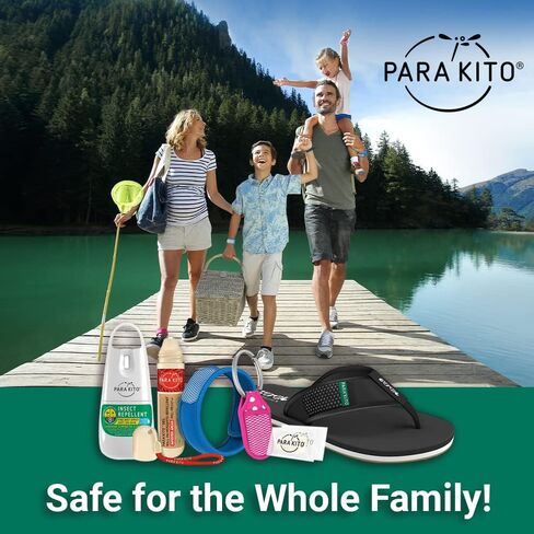 PARA'KITO Mosquito Insect & Bug Repellent Wristband - Waterproof, Outdoor Pest Repeller Bracelet w/Natural Essential Oils - Sport Edition (Black) in Saudi Arabia