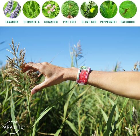 PARA'KITO Mosquito Insect & Bug Repellent Wristband - Waterproof, Outdoor Pest Repeller Bracelet w/Natural Essential Oils - Sport Edition (Black) in Saudi Arabia