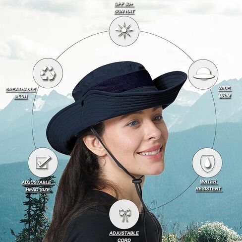 Rosoz Fishing Hat UPF 50+Sun Hat for Men and Women,Wide Brim Bucket Hats with UV Protection for Safari Hiking Beach in Saudi Arabia
