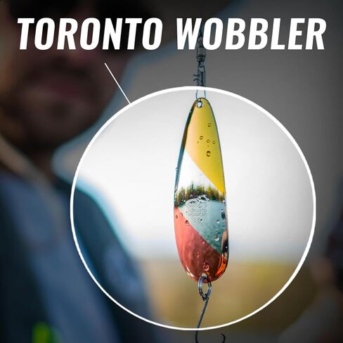 مجموعة ملاعق الصيد ETIC Toronto Wobbler 3.5 بوصة، 5/8oz مصنوعة 100% من النحاس، 4 قطع من طُعم الصيد والأدوات والخطافات والطعوم والغزل والصب والتصيد لسمك السلمون المرقط والسلمون والبايك والعين رمادية فاتحة اللون والباس والمزيد in Kuwait