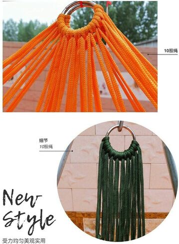 Outdoor Sport Hammock, Outdoor Sport Camping Hammock Net Mesh Nylon Rope with Hooks for Garden Beach Yard Travel (Green) in Saudi Arabia