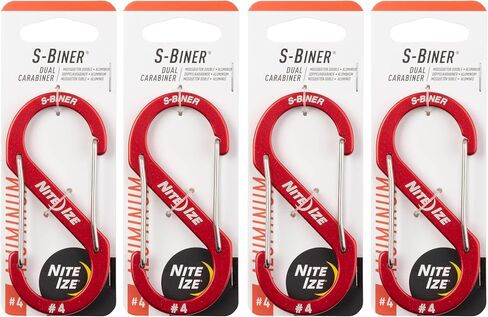 Nite Ize S-Biner Aluminum Dual Carabiner - Size 4 - Red - 4 Count (4 Pack) in Saudi Arabia