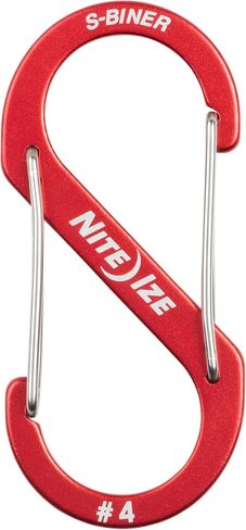 Nite Ize S-Biner Aluminum Dual Carabiner - Size 4 - Red - 4 Count (4 Pack) in Saudi Arabia