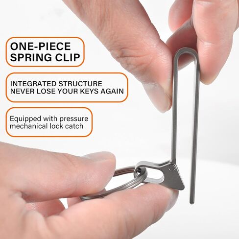 Titanium Quick Release Keychain Clip With Detachable Titanium Key Ring, Titanium Belt Key Holder and Carabiner Keychain and Car Keyring， Gifts for Men & Women(Normal) in Kuwait