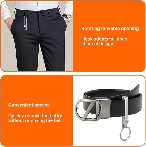 Titanium Quick Release Keychain Clip With Detachable Titanium Key Ring, Titanium Belt Key Holder and Carabiner Keychain and Car Keyring， Gifts for Men & Women(Normal) in Kuwait