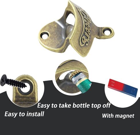 HAIICEN Cheers Magnetic Beer Bottle Opener Wall Mounted Bottle Cap Opener with Magnet Embedded for Bartender Kitchen Party Gifts (Pack of 2) in Kuwait
