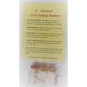 Natural Cork Fishing Bobbers 3 pk.