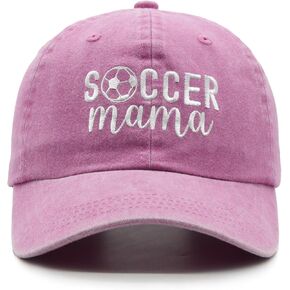 Waldeal Soccer Mama Hat for Women, Vintage Washed Football Mom Adjustable Baseball Cap