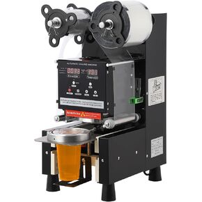 Automatic Cup Sealing Machine,500-600 Cups/H Boba Cup Sealer Machine，90/95mm Electric Cup Sealing Machine,Digital Control LCD Panel Cup Sealer for Bubble Milk Tea Coffee