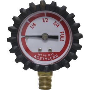 Uniweld G19D 1-1/2-Inch 400 PSI Acetylene Replacement Contents Gauge with Protective Rubber Boots