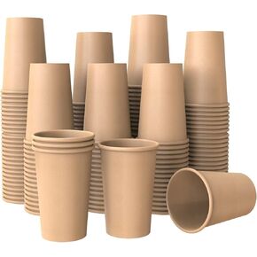 WANBAO 100 PCS 12 OZ Disposable Paper Cups, Coffee Cup, for Coffee Beverages and Cold Drinks.