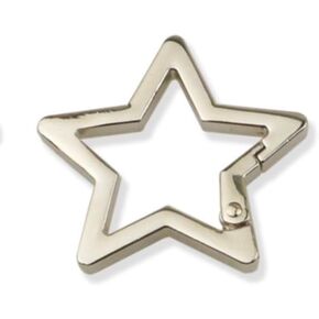 Silver Star Shaped Stainless Steel Keychain Clip Carabiner Snap Hook Holder Star Carabiner Hook Clip Key Holder Carabiner Clip for Keys and Wallet with Key Chain Rings,Accessory,Keyrings and Charms