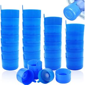 Qiuttnqn 30 Pack Gallon Water Bottle Caps,Non Spill Water Bottle Caps for 55mm 3 and 5 Gallon Water Jugs,Non Spill Caps Reusable Snap on Cap