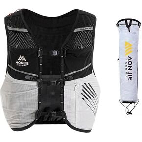 AONIJIE Hydration Vest Backpack 5L with External Trekking Poles Storage Bag Lightweight Hydration Pack for Trail Run Race Marathon