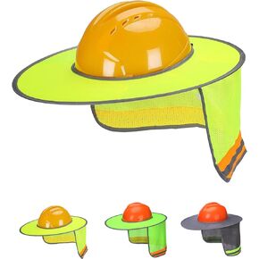 UNCO- Hard Hat Sun Shield, Full & Standard Brim Mesh Sunshade High Visibility Reflective, Hard Hat Sun Shade, Hard Hat Accessories, Hard Hat Visor, Hard Hat Shade, Hard Hat Neck Shade.