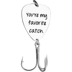 Valentine's Day Present Gift for Boyfriend Husband Fiance You're My Favorite Catch Fishing Lure Present Fishing Hook Gift for Dad or Grandpa Christmas Anniversary Birthday Gift for Him Fisherman Gift