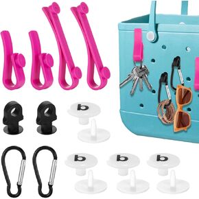 12 Pack Accessories for Bogg Bags,Replacement Rivets for Bogg Bag, EVA Beach Bag Snap Buckle,Hole Bag Hook Set,3 Styles Silicone Handbag Snap Buckle Keychain Accessories for Beach Tote Bag