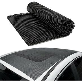 Pack-1 Car Trunk Anti-Slip Mat, 3.93 Ft x 3.28 Ft Multi-Function Flexible Cuttable Roof Table Protector, Waterproof Anti-Scratch Foldable Vehicle Cargo Net Mat, Universal for Cars Home (Black)