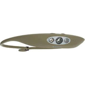 مصباح أمامي من السيليكون قابل لإعادة الشحن من KNOG Bandicoot - 250 لومن، مصباح رأس LED مع 5 أوضاع، مصباح أمامي مقاوم للماء للاستخدام في الهواء الطلق، معدات التخييم والمشي لمسافات طويلة مع ضوء قراءة مريح - زيتوني