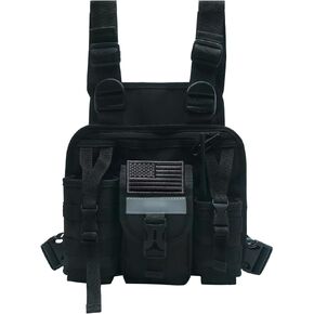 Radio Chest Harness Walkie Talkie Chest Holster Chest Tool Harness Chest Rig with Radio Pouch for Baofeng Kenwood Arcshell Motorola Two Way Radio