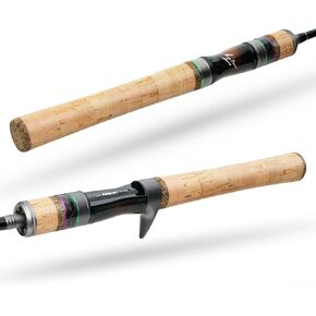 HANDING Magic L Ultralight Fishing Rod, 2PCS Ultralight Spinning Rod, Fuji O+A Ring Guides, 4-6lb Line Rating, 30T Carbon Fiber BFS Fishing Rod for Trout, Bluegill, Panfish, 1/32-3/8 oz. Lure Rating