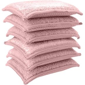 KMAKII Bamboo Kitchen Sponges Dish Sponge Super Absorbent Natural Dish Sponges,3 Color, Pack of 6