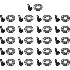 PATIKIL Fishing Hook Keeper, 21 Pack Plastic Fish Lure Bait Holder Accessories with 3 Size Rubber Rings for Fishing Rod Pole, Yellow