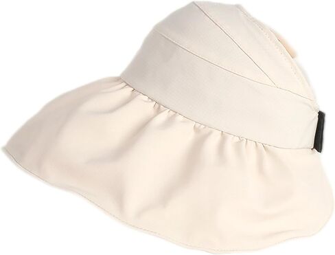 قبعة واسعة الحواف للنساء من الشمس - قبعة على شكل ذيل حصان - حماية من الأشعة فوق البنفسجية، قبعة شاطئ فارغة قابلة للطي للصيف في الهواء الطلق in Kuwait