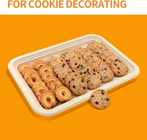 Celel 50 Pack 14 Inch Heavy Duty Disposable Food Trays, Compostable Food Serving Trays Extra Large for Crawfish Seafood BBQ Party and Holiday Feast in Kuwait