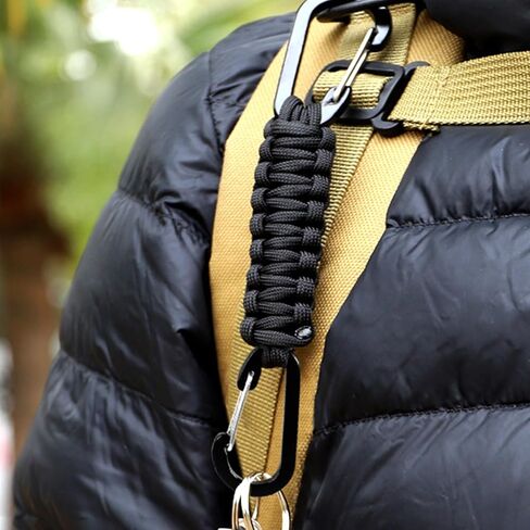 Paracord Keychain Clips with Carabiner - 4 Pcs Heavy Duty Braided Lanyard Key Chain Backpack Water Bottle Carabiner Clip Keychains for Men Camping Hiking in Kuwait