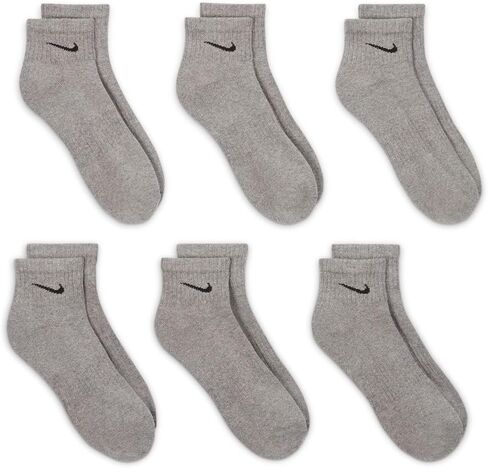 Nike Everyday Cushion Ankle Training Socks (6 Pair), Men's & Women's Ankle Socks with Sweat-Wicking Technology, Carbon Heather/Black, Large in Saudi Arabia