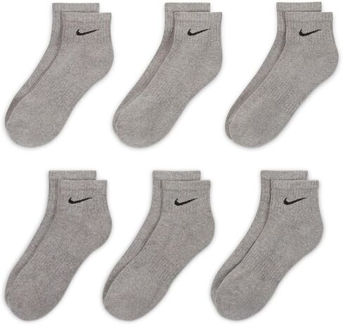 Nike Everyday Cushion Ankle Training Socks (6 Pair), Men's & Women's Ankle Socks with Sweat-Wicking Technology, Carbon Heather/Black, Large in Saudi Arabia